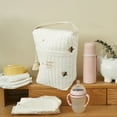 thumbnail image 4 of Cute Embroidered Pattern Diapers Bag Cotton Baby Stroller Zipper Bag For Bottle Wipes Pacifier, 4 of 21