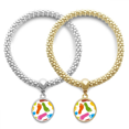 thumbnail image 1 of Empreinte Colorée de Style Moderne Affiche de Mode Bracelet Bracelet Pendentif Bijoux Chaîne, 1 of 3