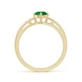 thumbnail image 2 of Angara Natural 0.45 Ct. Emerald Solitaire Ring in 14K Yellow Gold for Women (Ring Size: 3.5), 2 of 9