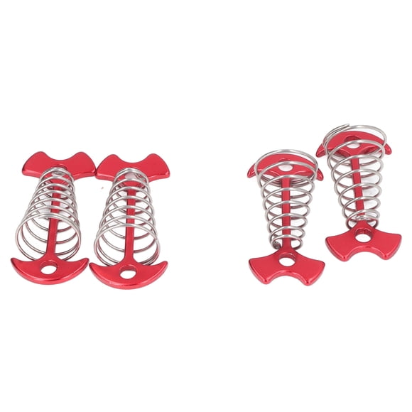 Chevilles de Auvent, Clous Antidérapants pour Tente Longueur 77 mm Allongés avec Ressort pour Camping Or, Rouge, Bleu, Argent