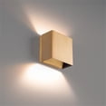 thumbnail image 2 of WAC Lighting Boxi 1-Light LED 3-CCT 3000K Aluminum Wall Sconce in Aged Brass, 2 of 7