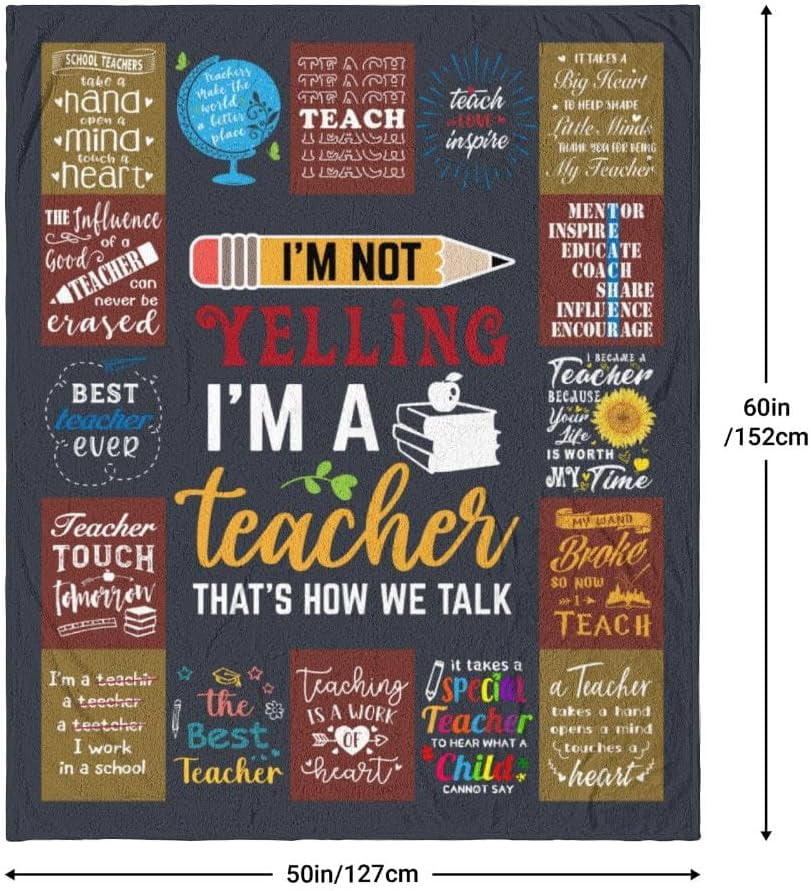 Christmas Teacher Gifts for Women, Xmas Gifts for Teachers Women, Teacher Appreciation Gifts, Best Teachers Birthday Retirement Gifts, Gifts for Teacher from Student Blanket 50X60 Inch