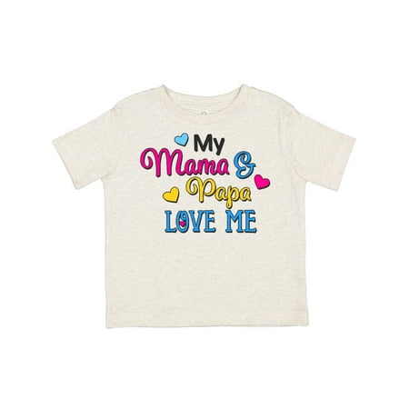 

Inktastic My Mama and Papa Love Me with Hearts Gift Toddler Boy or Toddler Girl T-Shirt