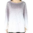 thumbnail image 3 of I.N.C Womens Dip-Dye Sweatshirt, Grey, Plus Size, 3X, 3 of 5