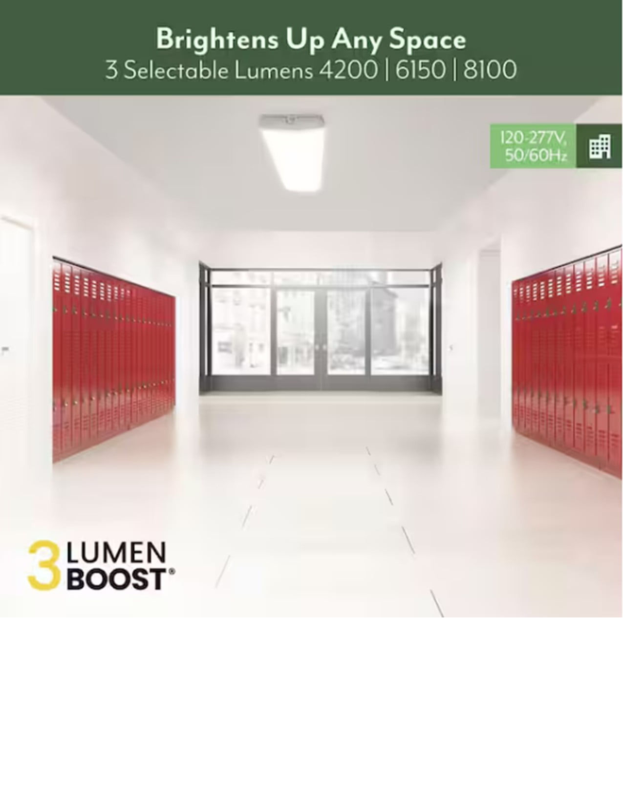 ETI 4’ x 10” Wide Selectable Commercial LED Wrap Light with Lumen Boost, 3CCT Color Preference, Multi-Volt 120-277V, C03040501A