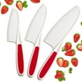 thumbnail image 1 of Juego de 3 cuchillos para niños - Juego de cuchillos para niños pequeños para cocinar de verdad - Cuchillo Montessori para cuchillo de nailon sin BPA para niños - Bordes dentados, 1 of 5