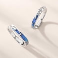 thumbnail image 4 of 2Pcs Love Couple Rings Sea Blue Meteoric Star Promise Bands for Valentine's Day, 4 of 9