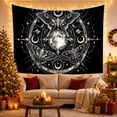 thumbnail image 3 of Celestial Moths and Full Moon on Black Background, Mystical Gothic for Dark Art Lovers, Celestial Wall Decor Art, Halloween Gift, Tapestry Wall Hanging for Bedroom and Living Room, 3 of 7
