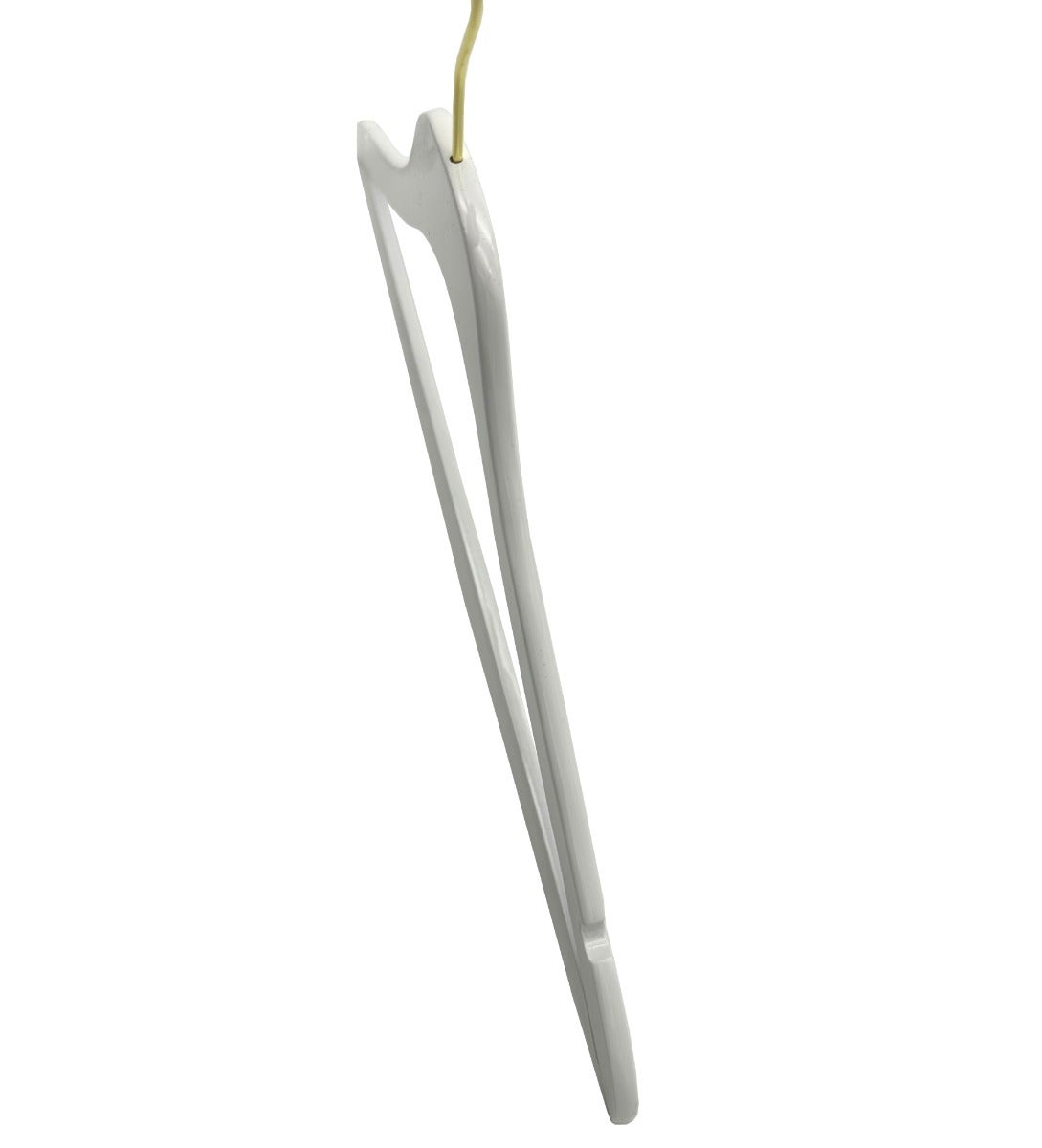 Nahanco 17” NAHANCO SlimLine Wooden Suit Hanger With Pant Bar - High Gloss White W/ Gold