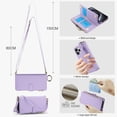 thumbnail image 2 of Allytechgroup Wallet Case for iPhone 12 Pro Max, RFID Blocking Multiple Cards Holder Zipper Pocket Hand Strap Shockproof Stand Phone Case with Crossbody Lanyard for Women Girls, Violet, 2 of 7