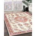 thumbnail image 2 of Ahgly Company Indoor Round Traditional Beige Medallion Area Rugs, 3' Round, 2 of 6