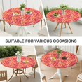 thumbnail image 6 of Floral Printed Round Tablecloth with Elastic Hem, Water-Resistant Polyester Fabric Fits 44-52 Inch Diameter Tables for Dining or Patio, Extra Large, 6 of 6