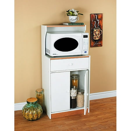 Microwave Cart with Drawer, White