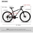 thumbnail image 3 of UPANBIKE 26-Inch Mountain Bike for Adults & Teens, 21-Speed with Mechanical Disc Brakes, High-Carbon Steel Frame, Front Suspension MTB Bicycle for Men, Women, Boys & Girls Mountain Bike, 3 of 8