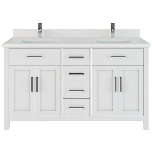 Studio Bathe Kali 60" Bathroom Vanity With Power Bar And Drawer Organizer