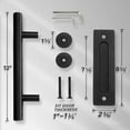 thumbnail image 3 of Goodhd 12Inch Sliding Barn Door Handle Pull And Flush Gate Hardware Kit Set Matte Black, 3 of 8