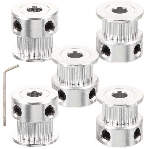 FRCOLOR 5 PCS Aluminum 2GT GT2 Pulleys 20 Teeth Bore 5mm for 3D Printer Reprap Mendel