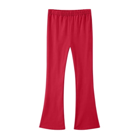HAYIMI Children High Waist Soft Stretch Casual Pants For Girls With Pockets Comfortable Everyday Wear Fashionable Solid Color Trousers