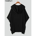 thumbnail image 3 of INCERUN Men's Simple Hooded Cape Solid Color Long Sleeve Cardigan Kimonos, 3 of 6