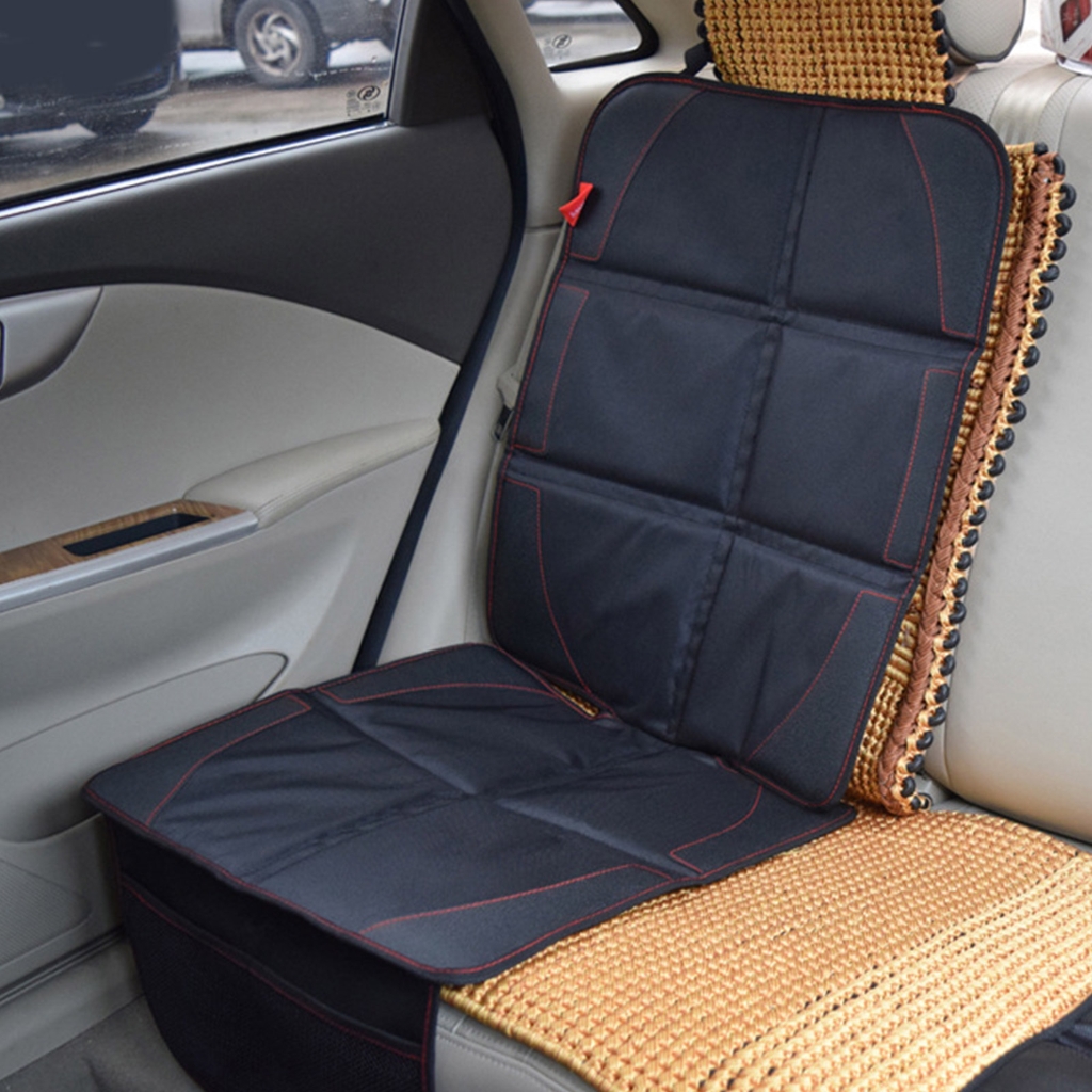 Car Seat Protector Waterproof Non Slip Thickened Padding Automotive Seat Cover Mat with Mesh Pockets for Child Baby Pets