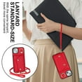 thumbnail image 6 of ShellTech for iPhone 14 Wallet Case with Cross Body Chain,Zipper Case Cover with Coin Pocket Lanyard,Red, 6 of 10