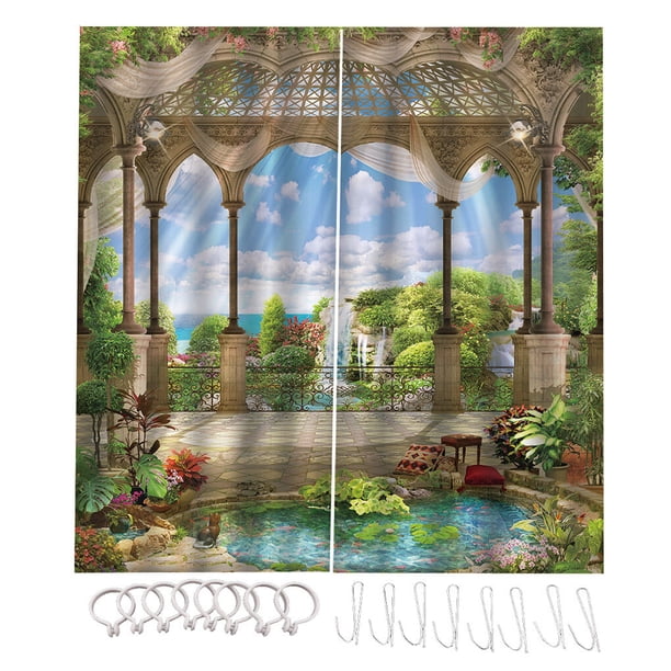 Advancent Cortina de ventana para colgar en la pared, cortinas decorativas impermeables, máquina de impresión, cortinas lavables para sala de Sombras de ventana tipo C L
