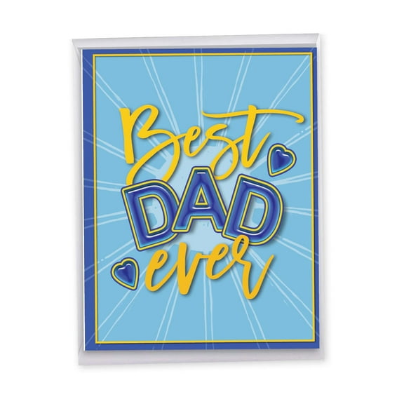 NobleWorks Jumbo Father's Day Greeting Card 8.5 x 11 Inch with Envelope (1 Pack) Oversize Jumbo Dad Dad Designs - Best Dad J10321HFDG-US