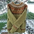 thumbnail image 3 of Blmnix Oversized Sweater Green Plus Size Sweaters for Women Crew Neck Fair Isle Long Sleeve Chunky Cute Sweaters, 3 of 4