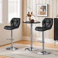 thumbnail image 2 of Yaheetech  Set of 2 Adjustable Modern PU Leather Swivel Bar Stools with Backrest, Black, 2 of 8