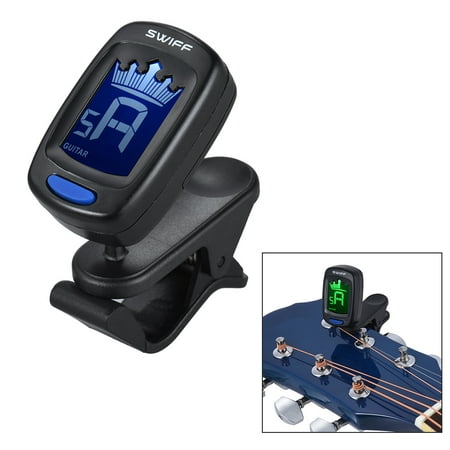 Clip-On Automatic Digital Electronic Crown Tuner LCD Display for Guitar Chromatic Bass Ukulele