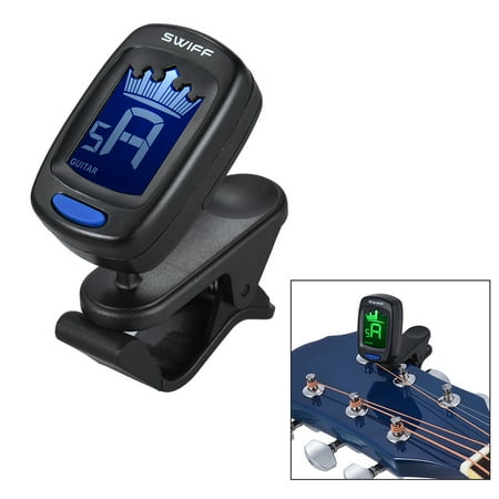 Guitar Electronic Tuner Clip-On Automatic Digital Electronic Crown Tuner LCD Display for Guitar Chromatic Bass Ukulele Violin ()