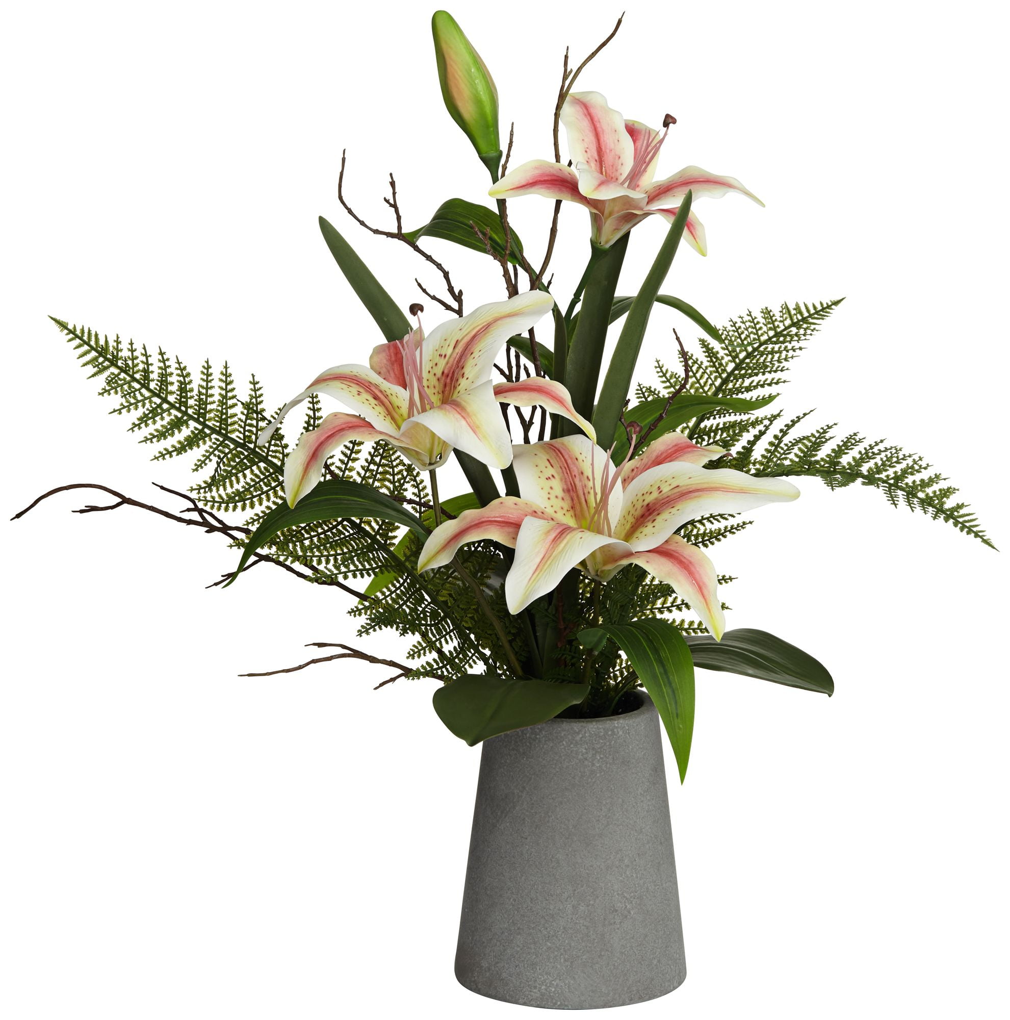 Dahlia Studios Pink Cymbidium Orchid 21 High Faux Flowers in Vase 
