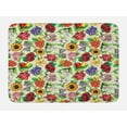 thumbnail image 1 of Jasmine Bath Mat, Vibrant Colored Print of Rousing Summer Flower Bouquets Pattern on White Backdrop, Plush Bathroom Decor Mat with Non Slip Backing, 29.5" X 17.5", Multicolor, by Ambesonne, 1 of 2