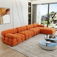 thumbnail image 4 of bokifol 139"Modular Sectional Sofa for Living Room,Cloud Sectional Couch with Movable Ottoman,L-Shape Sofa Couch with Armrest,Upholstered Couches for Bedroom,Orange, 4 of 8