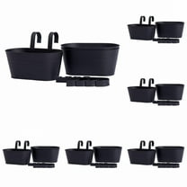 witspace Metal Hanging Flower Pots for Railing Fenceï¼Outdoor Balcony Rail Planter with Detachable Hooks Drainage Holes for Deck Garden Home Decor