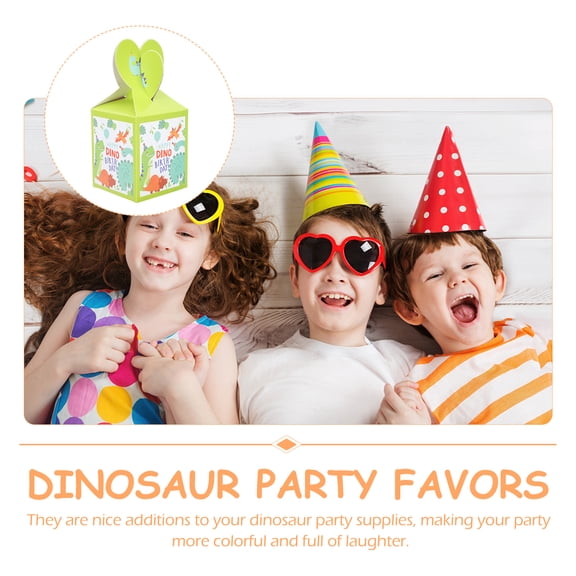 Tineasur 18-Piece Dinosaur Party Favor Boxes Assorted Colors for Kids Birthday Party Supplies and Decorations
