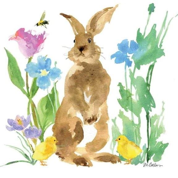 Paperproducts Design Spring Easter Paper Beverage Napkins, Felix Rabbit