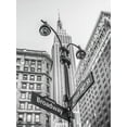 thumbnail image 2 of Frank, Assaf 25x32 White Modern Wood Framed Museum Art Print Titled - Street lamp and street signs with Empire State building in background - New York, 2 of 4