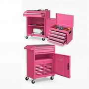 ELLEGNT 2-in-1 Rolling Tool Chest with 5 Drawers, Garage Cabinet and Workstation Combo on Wheels