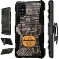 thumbnail image 1 of WORLD ACC LuxGuard Holster Case Compatible with Samsung Galaxy A71 4G Hybrid Phone Cover (Coffee House), 1 of 1