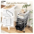 thumbnail image 6 of 6-Drawer Rolling Storage Cart - Classroom Organization on Wheels w/Removable Plastic Drawers, Mobile Art Craft Cart for School Paper Home Office, Utility Cart with Drawers (Gradient Grey), 6 of 8