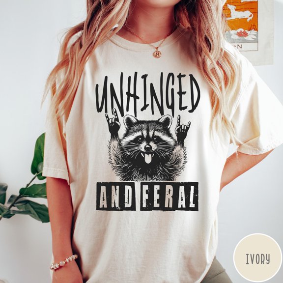 Feral T-Shirt, Vintage Raccoon Tshirt, Funny Retro Shirt Unisex S-5XL Hot Trending Shirt Birthday Gift