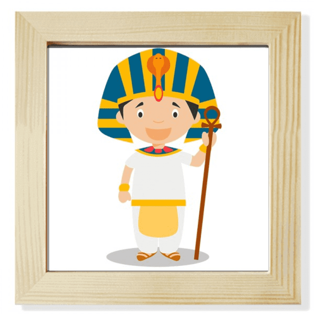Sombrero amarillo Egipto Cartoon Pantalla de escritorio de pared de fotograma cuadrado