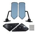 thumbnail image 2 of Genrics 2 X Universal F1 Style Car Racing Rearview Side Wing Mirrors Convex Glass Black, 2 of 5