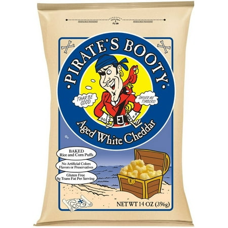 Pirate's Booty Aged White Cheddar Rice and Corn Puffs, 14 Ounce