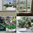 thumbnail image 6 of 12 Inches White Flower Box, Plastic Vegetable Planters with Trays, Indoor Window Planter, Garden Flower Plant Pot for Balcony, Window Sill, Patio, Garden(White,1 Pack), 6 of 8