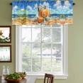 thumbnail image 3 of Coastal Pumpkins Curtain Valances for Windows, Kitchen Valance Window Treatments Panel 2 Pack, Fall Nautical Starfish Beach Rod Pocket Short Curtains for Bathroom Bedroom 42 x 18 Inch, 3 of 8