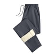 thumbnail image 4 of Men’s Lined Sweatpants Thermal Thicken Fleece Wide Leg Track Pants Windproof Warm, 4 of 9