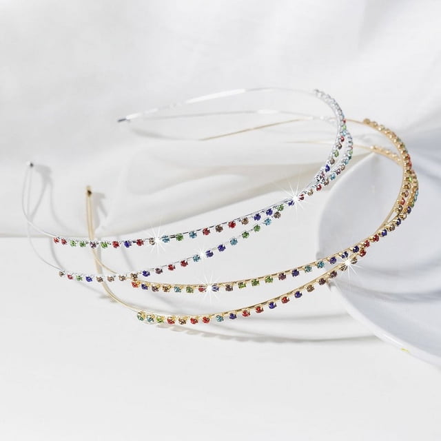 Accesorios para el cabello con estilo, venta al por mayor, exquisita diadema con diamantes de imitación, diadema fina y dulce con diamantes de cristal, diadema cruzada