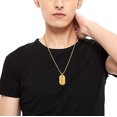 thumbnail image 3 of ChainsProMax St. Christopher Medal Necklace for Men, with Chain-22+2", Stainless Steel/Gold Plated/Black, 3 of 8